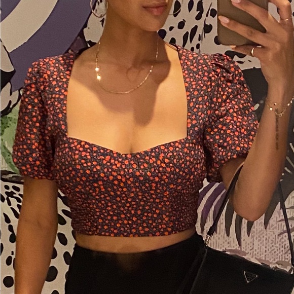 Zara Floral Printed Crop Blouse - Picture 4 of 4